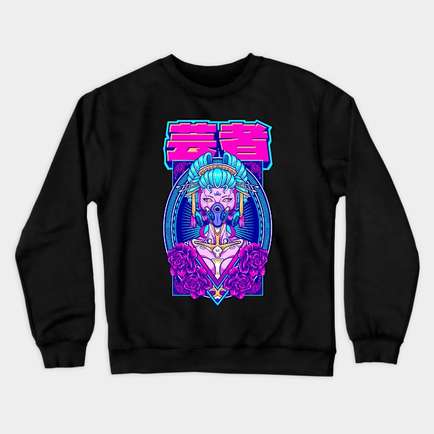 Cyber Geisha Aesthetic Japanese Crewneck Sweatshirt by Alex21